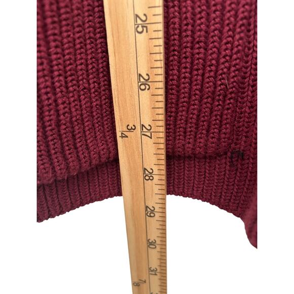 Lands End Drifter Sweater Size XL Striped Colorblock Cardigan Chunky Cable Knit - Picture 10 of 11